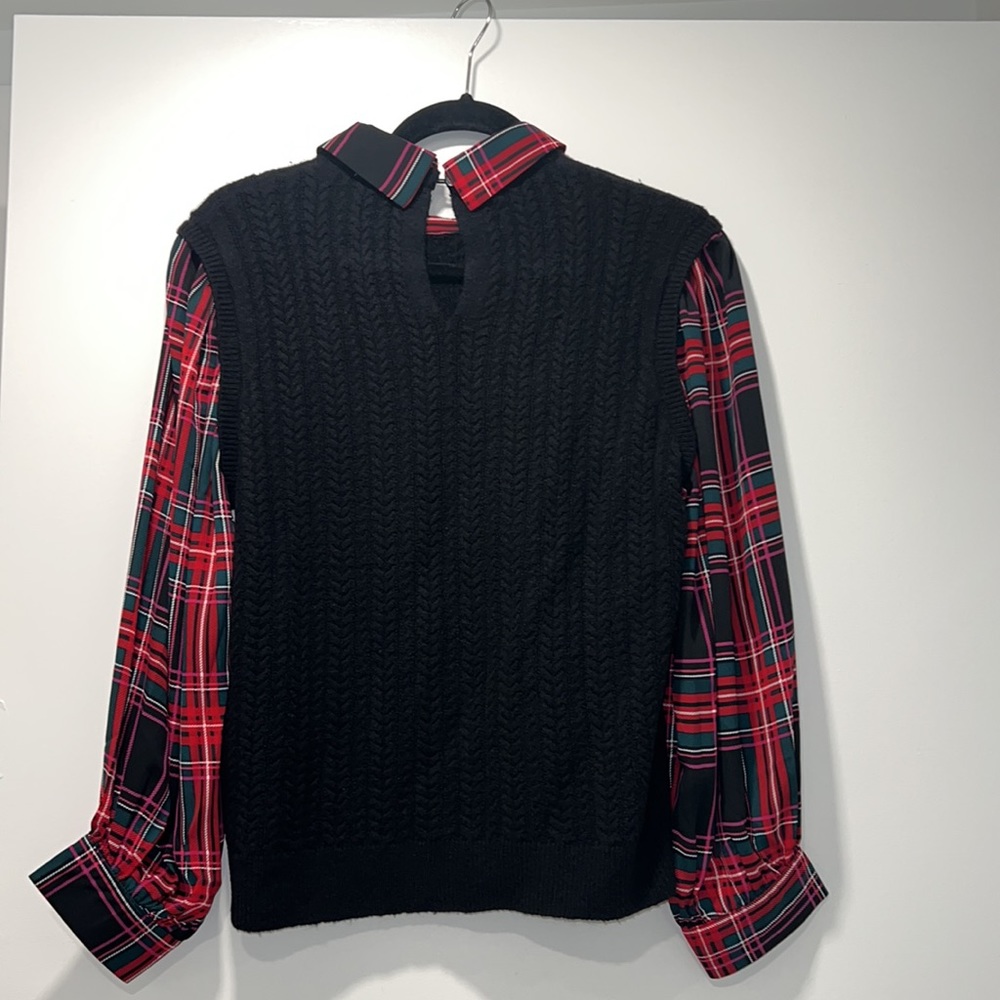 NWT Riley & Rae Cable Knit 2-For-1 Pullover Sweater - Picture 6 of 11